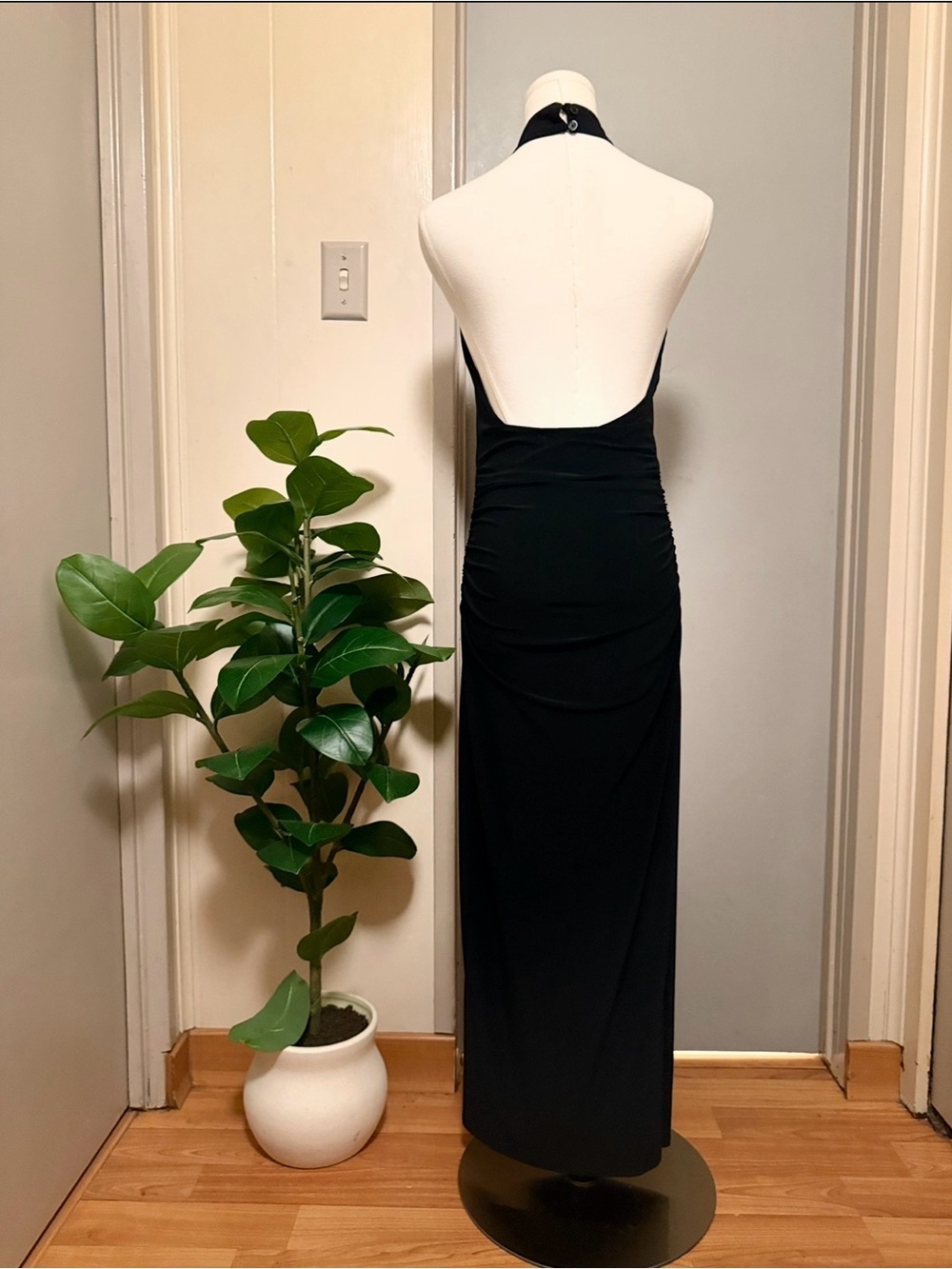 Aritzia Remedy Smooth Matter Halter Backless Midi Dress — Black - Picture 3 of 8